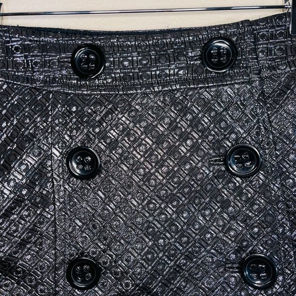 Metallic Button Front Mini Skirt 0 - New without tags - Picture 10 of 10